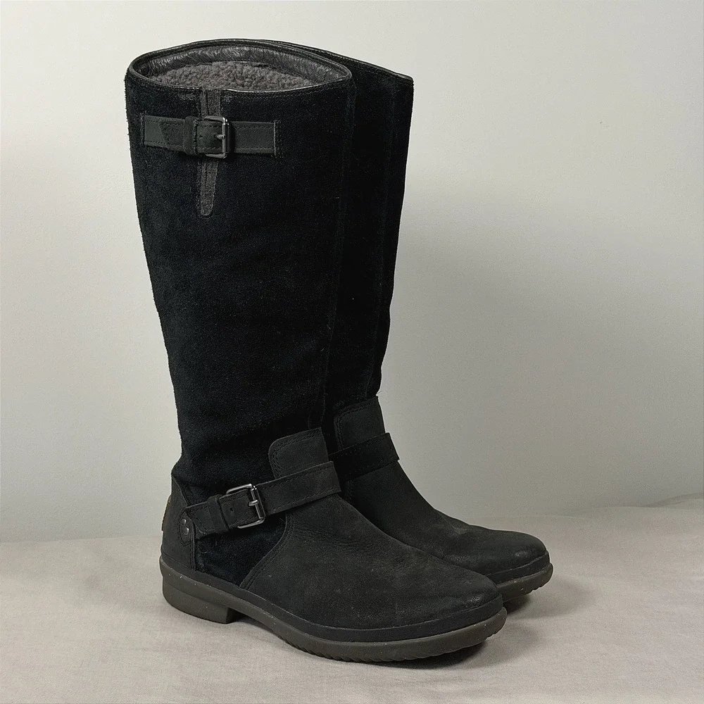 UGG THOMSEN Womens 6 Waterproof Riding Boots‎ Shearling Lined Suede 1005268